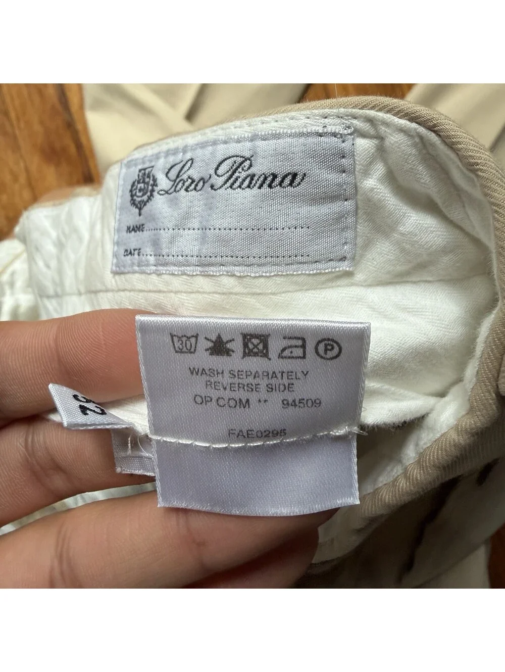 Loro Piana Mens Cotton Stretch Trousers KhakiMade in Italy Size 52 30x30